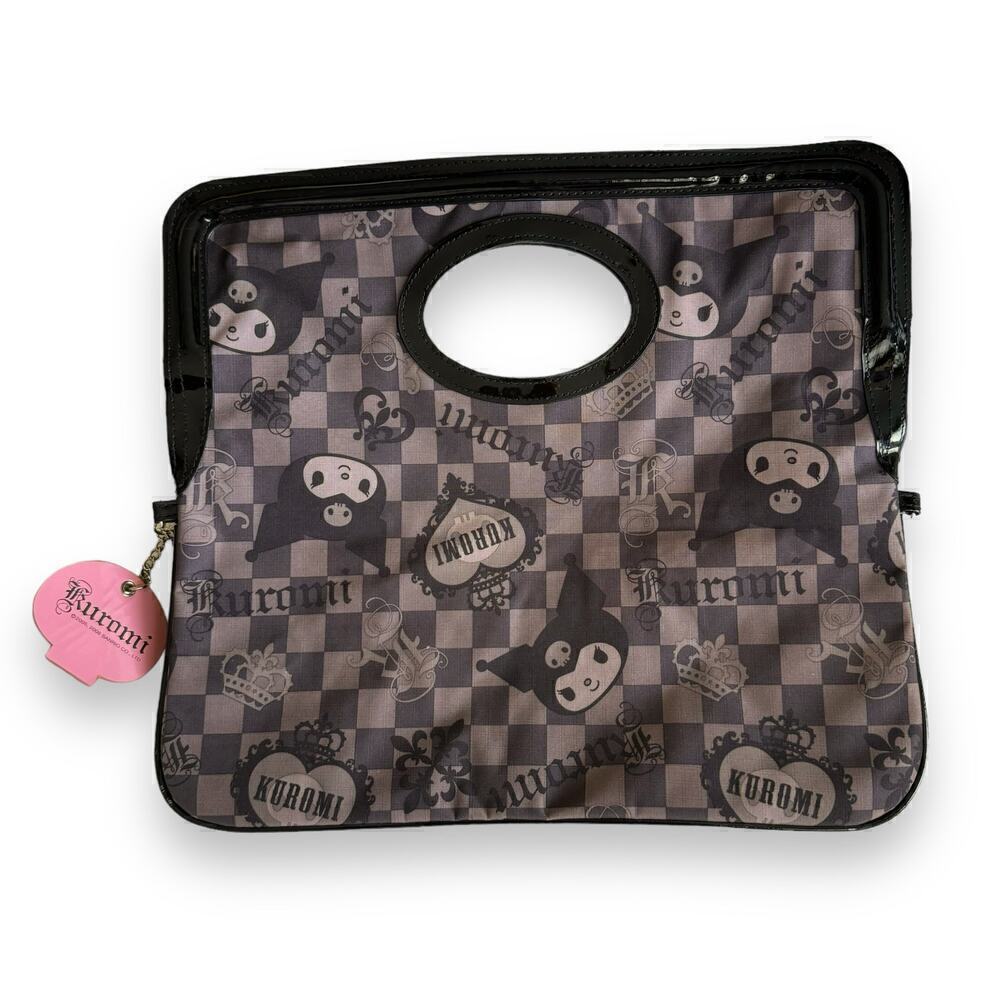 2008 Sanrio Kuromi Checker Clutch Purse Bag Detachable Strap Rare LEGENDARY - Picture 5 of 16
